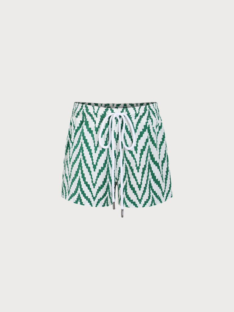 Boys Woven Nylon Swim Shorts Green Sustainable Boys Clothing - BERLOOK