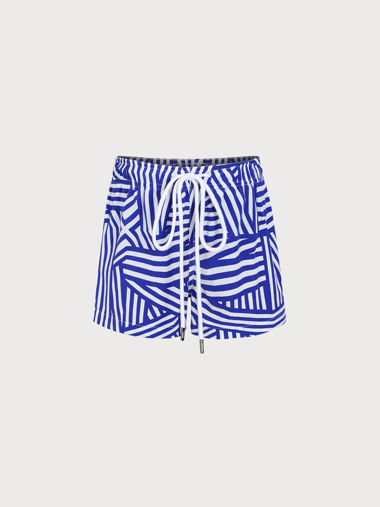 Boys' Woven Nail-Spandex Swim Shorts Blue Sustainable Boys Clothing - BERLOOK