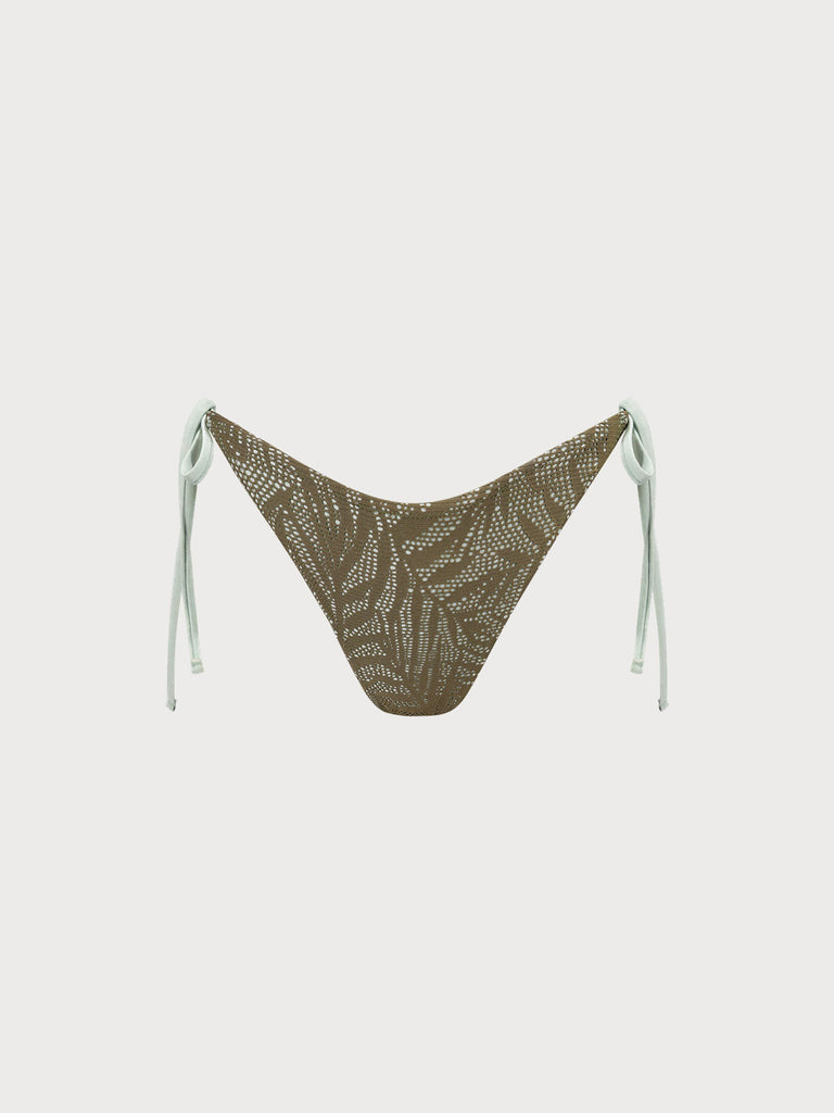 Contrast Crochet Tie Bikini Bottom Sustainable Bikinis - BERLOOK