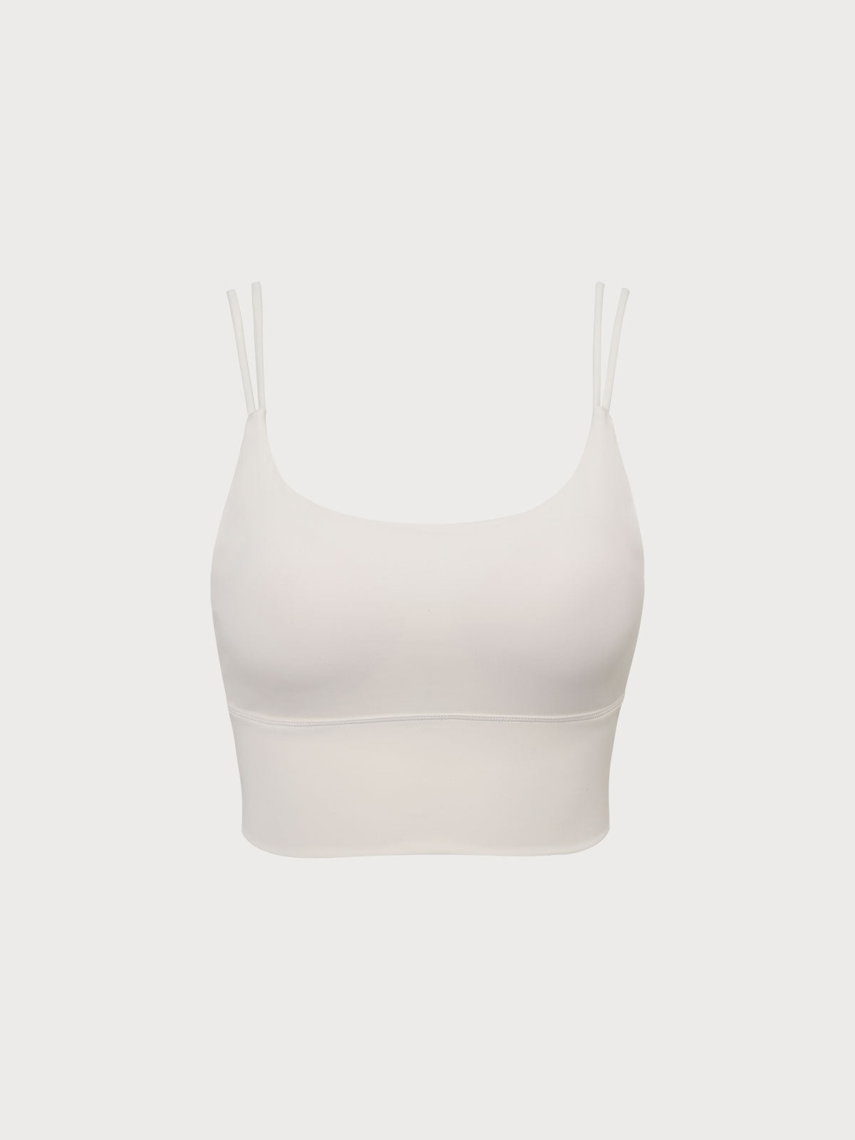 Beige Double Strap Ruched Sports Bra & Reviews - Beige