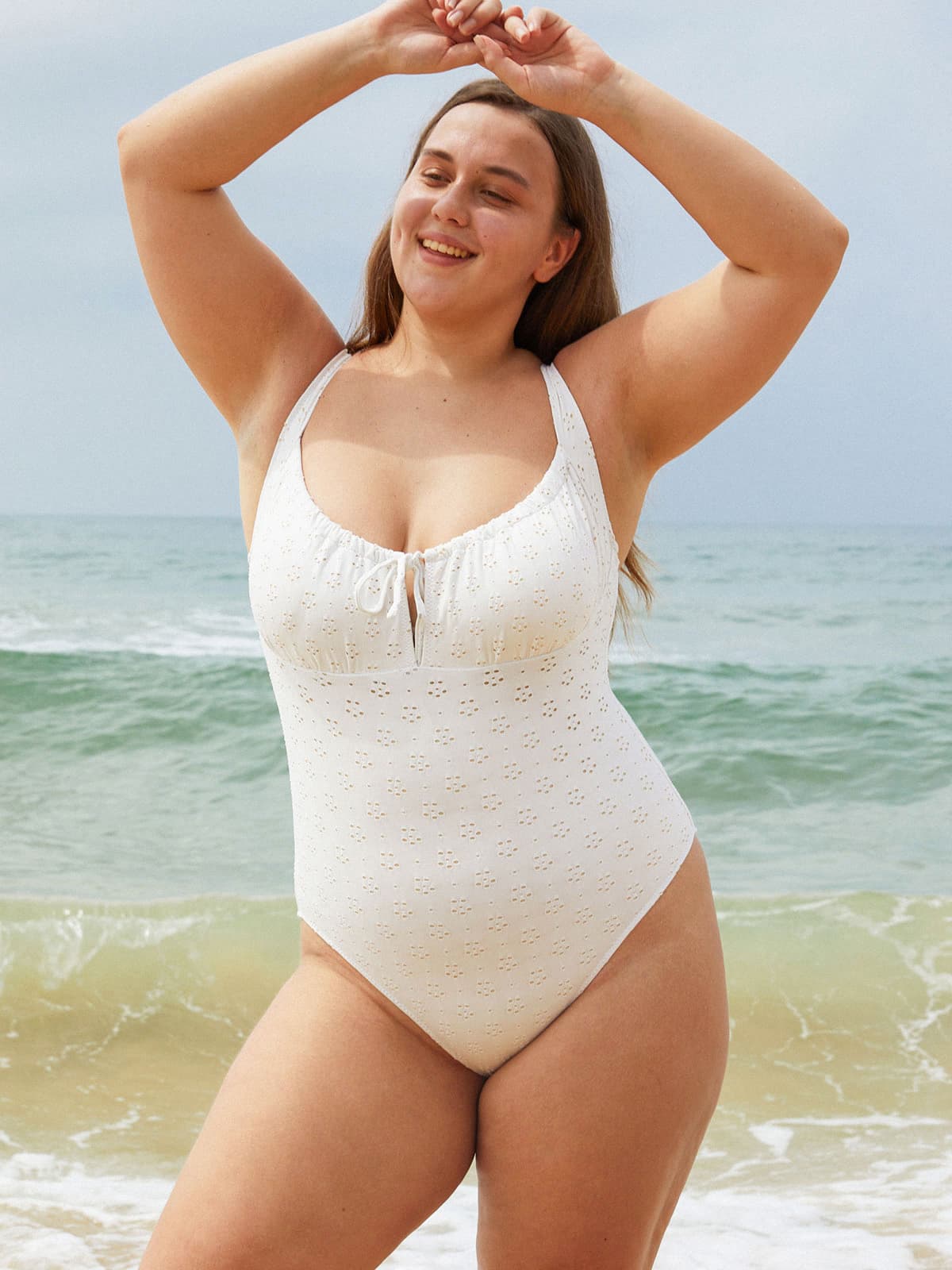 White, Swimsuits for Women, One-Piece Bathing Suits