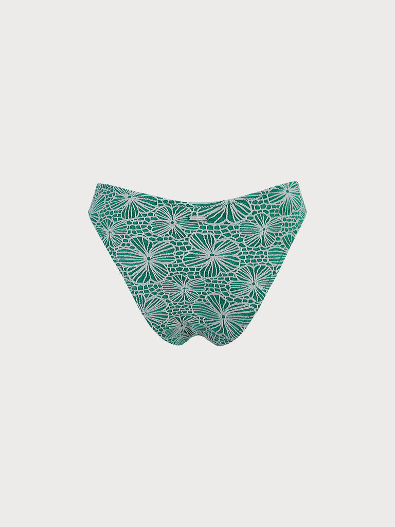 Floral Jacquard Bikini Bottom Sustainable Bikinis - BERLOOK