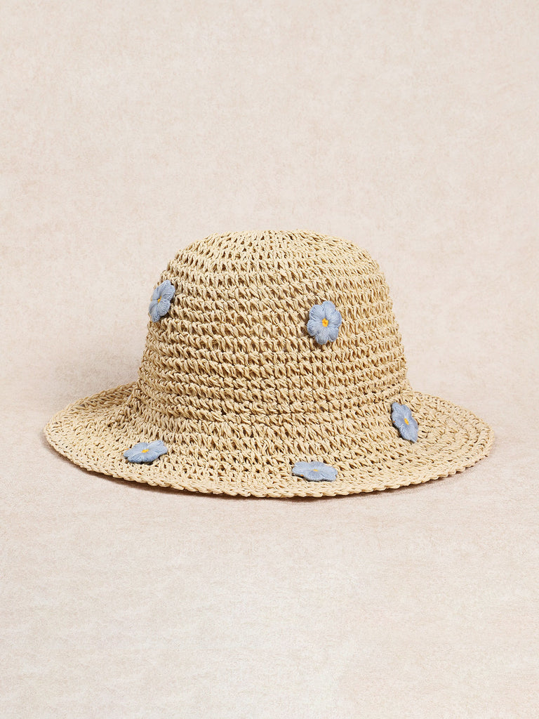 Flower straw fisherman hat Apricot Sustainable Hats - BERLOOK