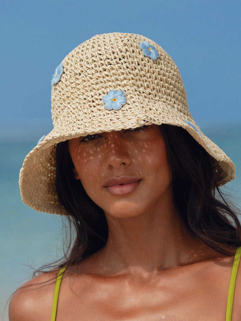 Flower straw fisherman hat Sustainable Hats - BERLOOK