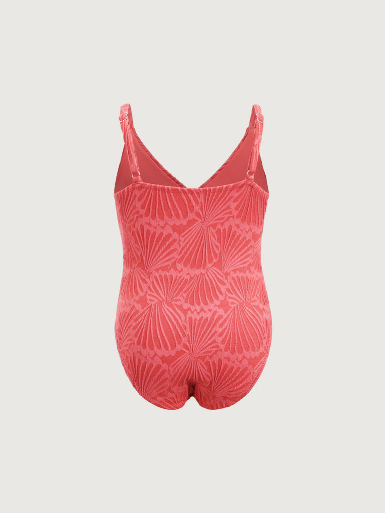 Girls' knitted polyester one-piece swimsuit Sustainable Girls Clothing - BERLOOK