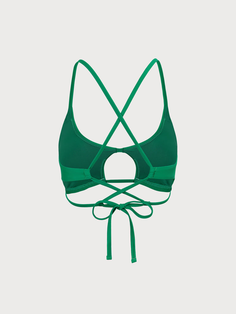 Green Cutout Bikini Top Sustainable Bikinis - BERLOOK