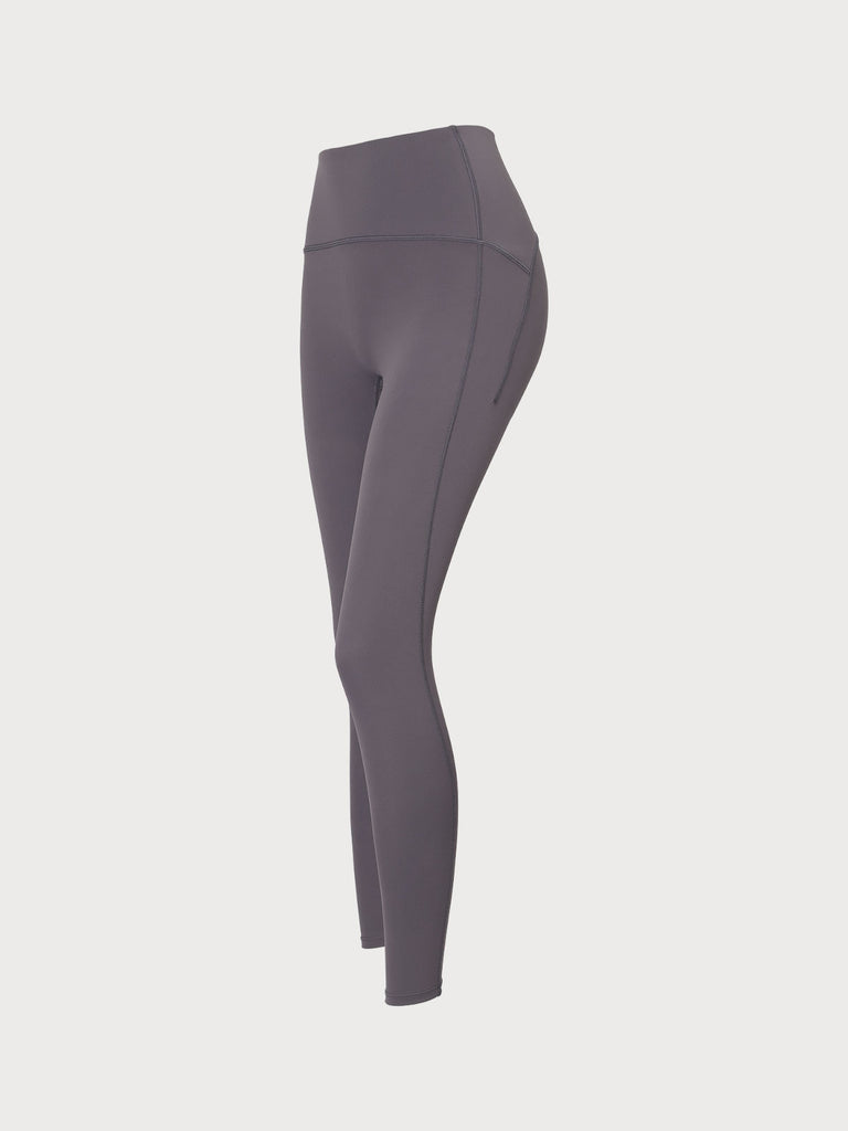 Grey High Waisted Leggings 25” Sustainable Yoga Bottoms - BERLOOK