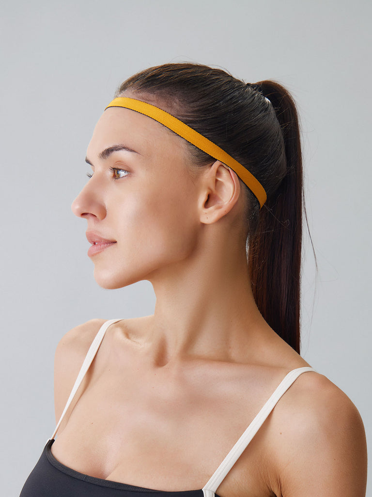 Knitted Polyester blended Yoga Sports Headband Orange Sustainable Hair Accessories - BERLOOK