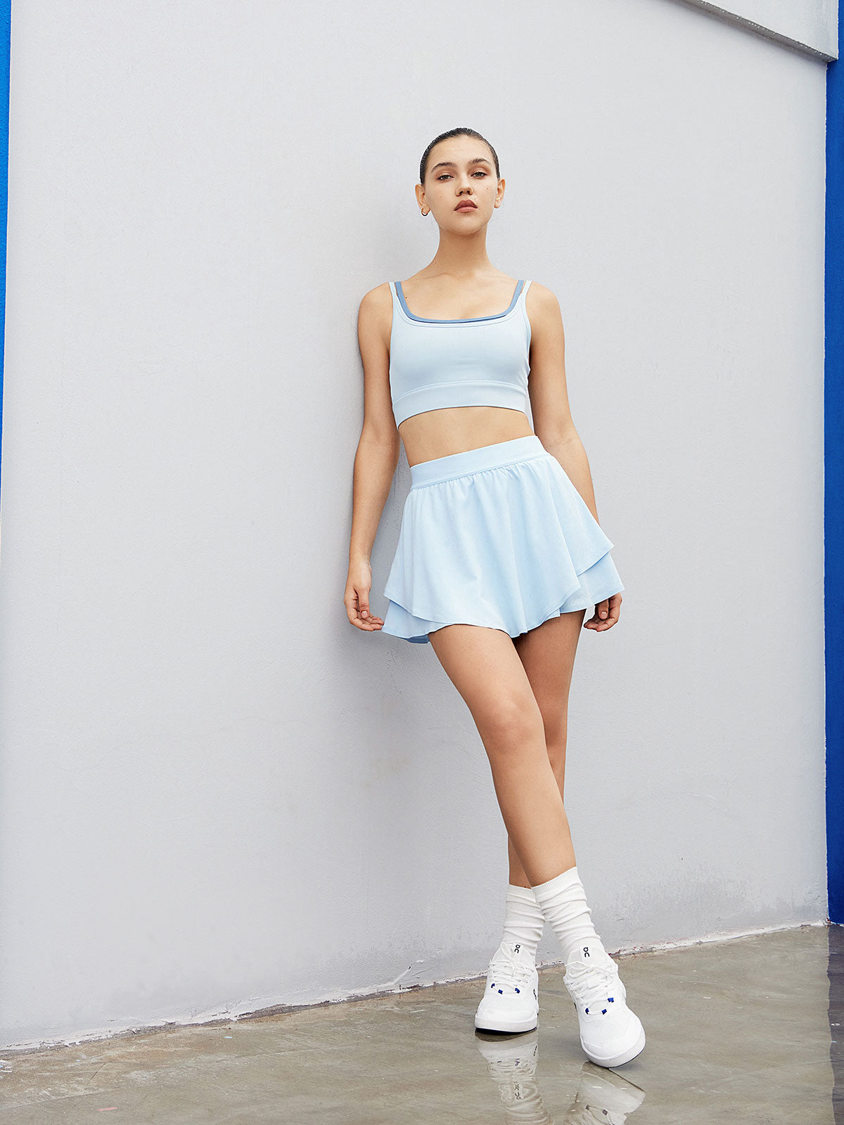 Light blue skirt yoga sale