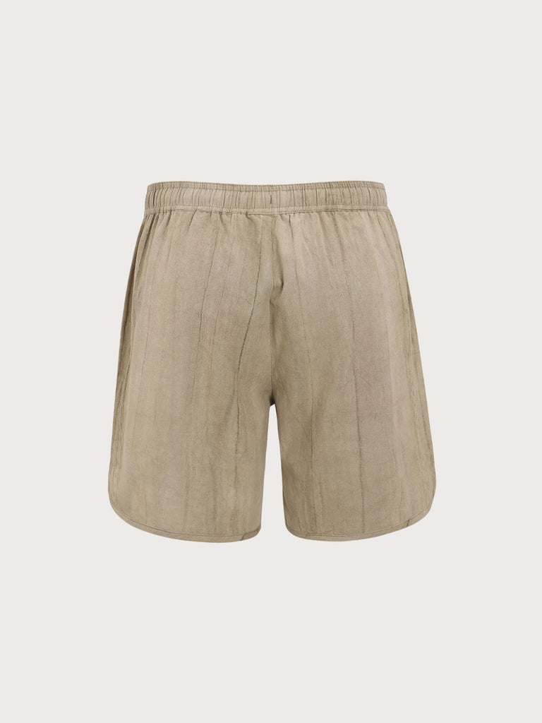 Men'S Woven Linen Swim Shorts Sustainable Men's Beach Shorts - BERLOOK