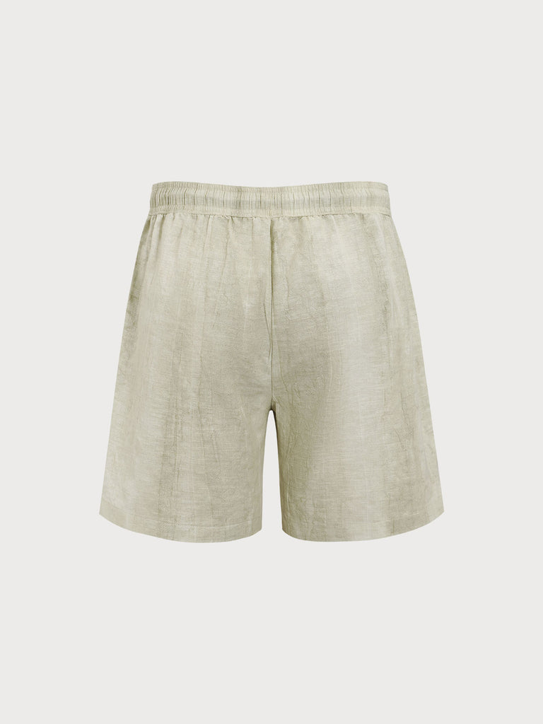 Men'S Woven Linen Swim Shorts Sustainable Men's Beach Shorts - BERLOOK