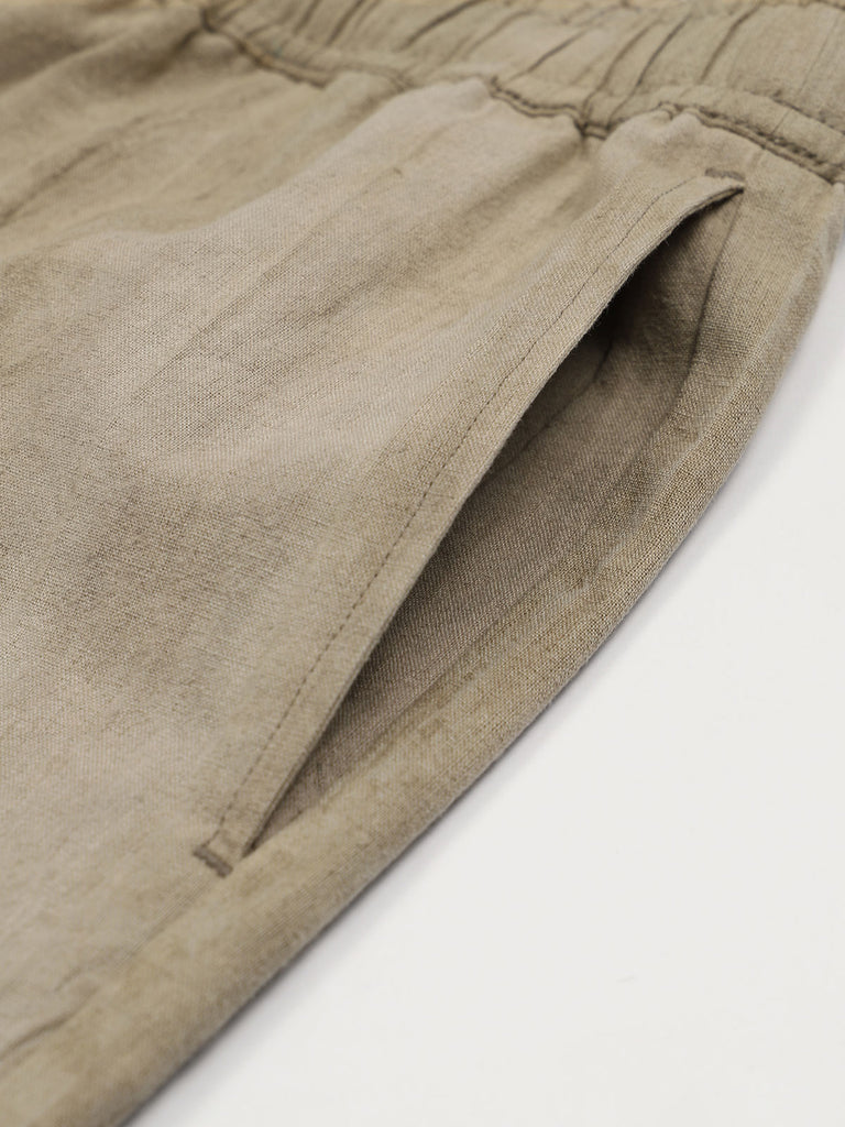 Men'S Woven Linen Swim Shorts Sustainable Men's Beach Shorts - BERLOOK