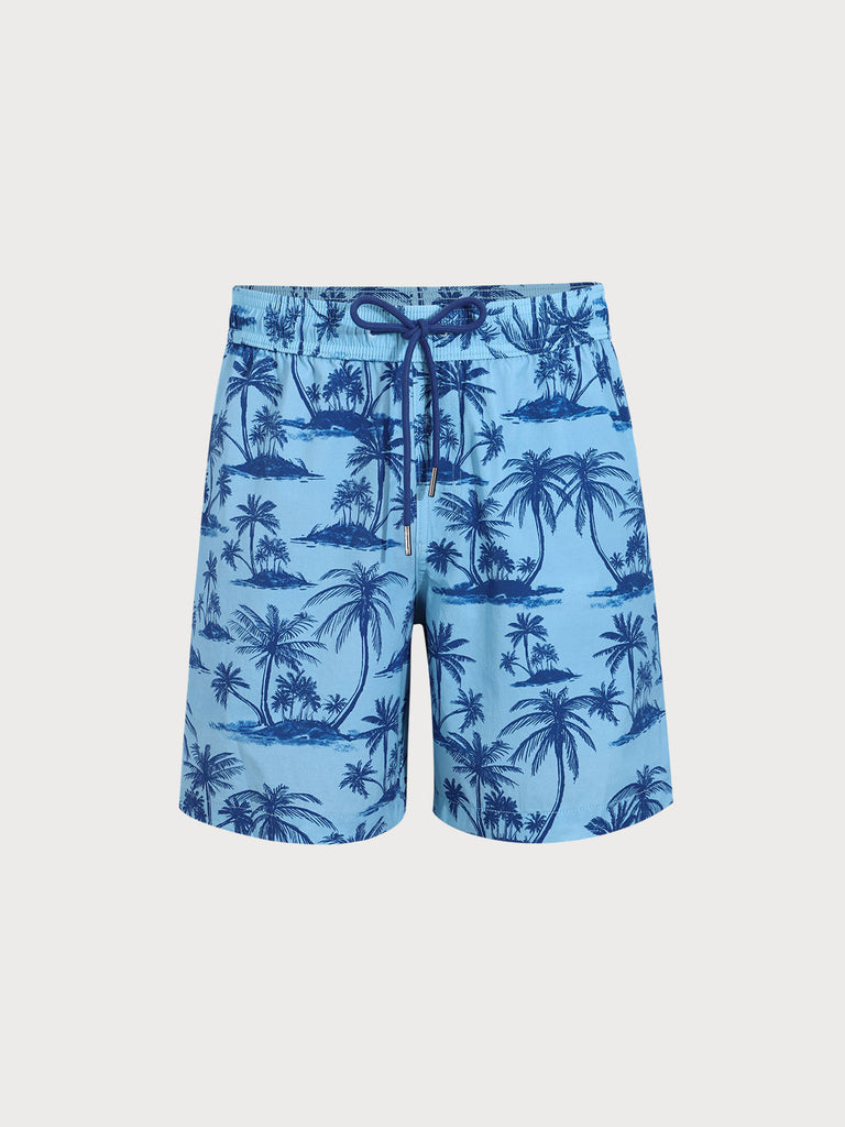 Men'S Woven Nylon-Blend Swim Shorts Blue Sustainable Men's Shorts - BERLOOK