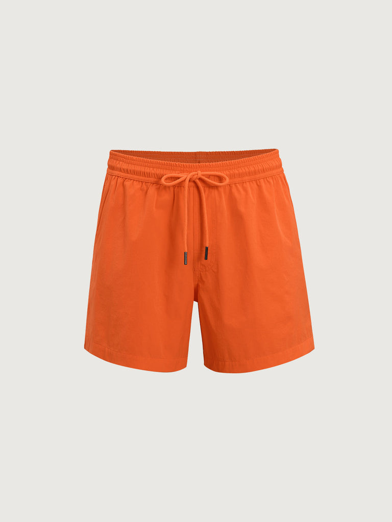 Men'S Woven Nylon-Blend Swim Shorts Orange Sustainable Men's Shorts - BERLOOK