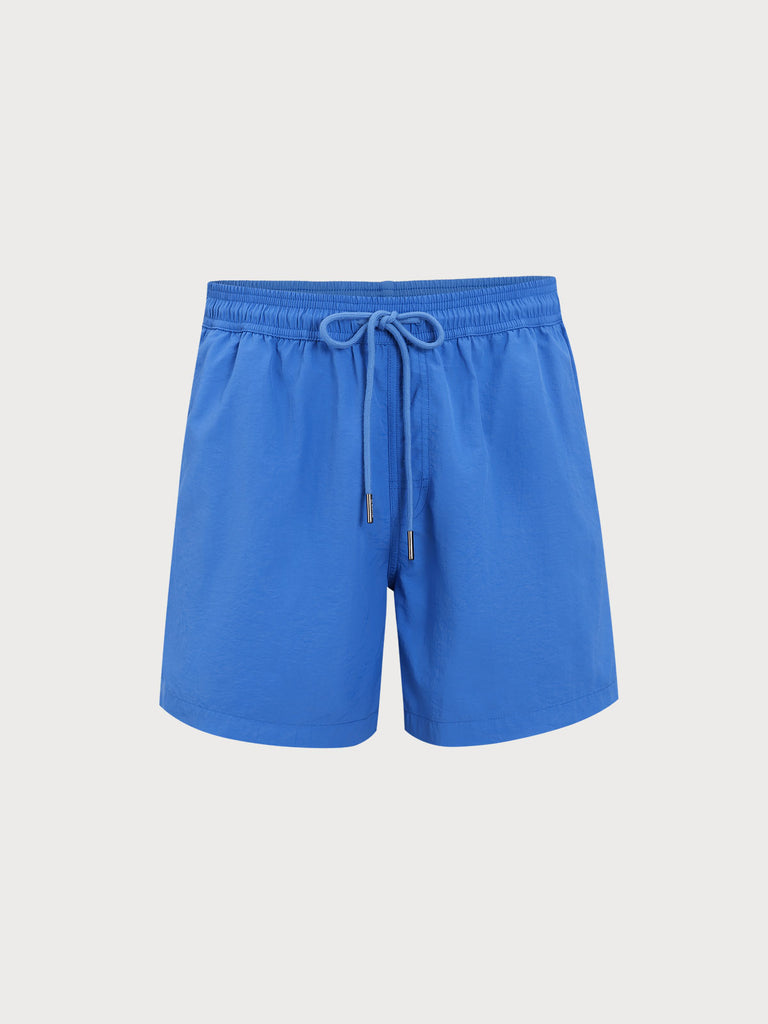 Men'S Woven Nylon Swim Shorts Blue Sustainable Men's Shorts - BERLOOK