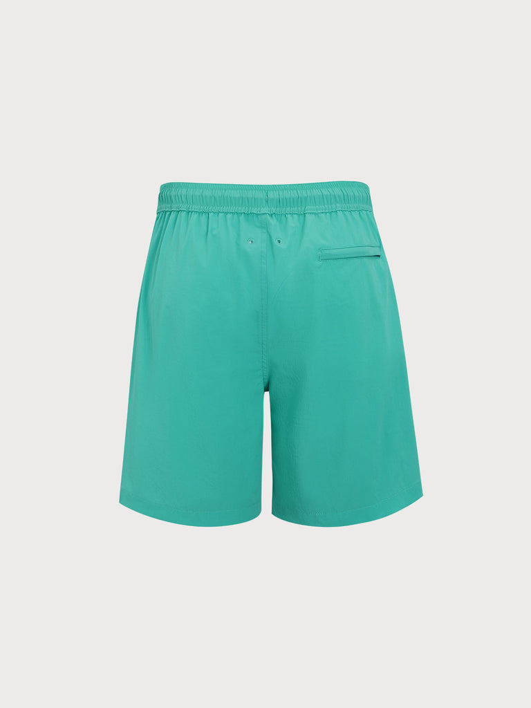 Men'S Woven Nylon Swim Shorts Sustainable Men's Beach Shorts - BERLOOK