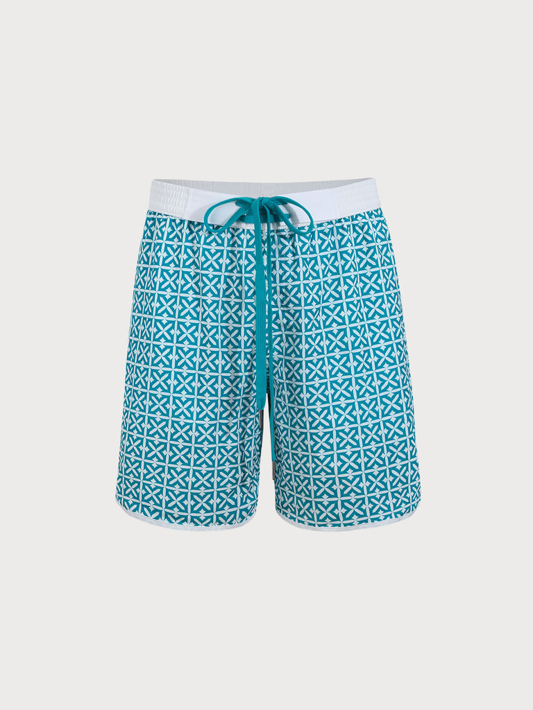 Men'S Woven Polyester-Spandex Swim Shorts Blue Sustainable Men's Shorts - BERLOOK