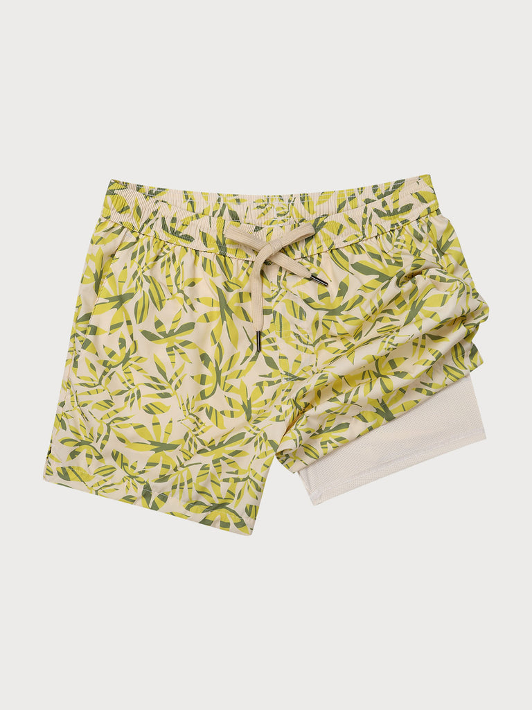 Men'S Woven Polyester-Spandex Swim Shorts Sustainable Men's Beach Shorts - BERLOOK