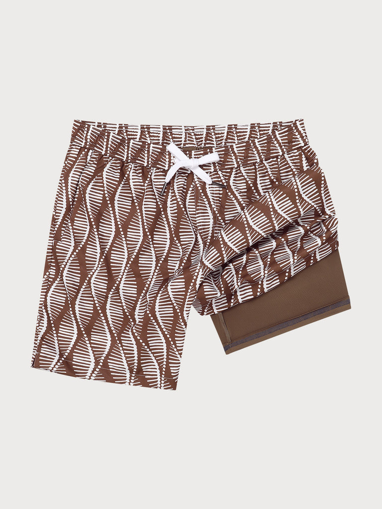 Men'S Woven Polyester-Spandex Swim Shorts Sustainable Men's Beach Shorts - BERLOOK