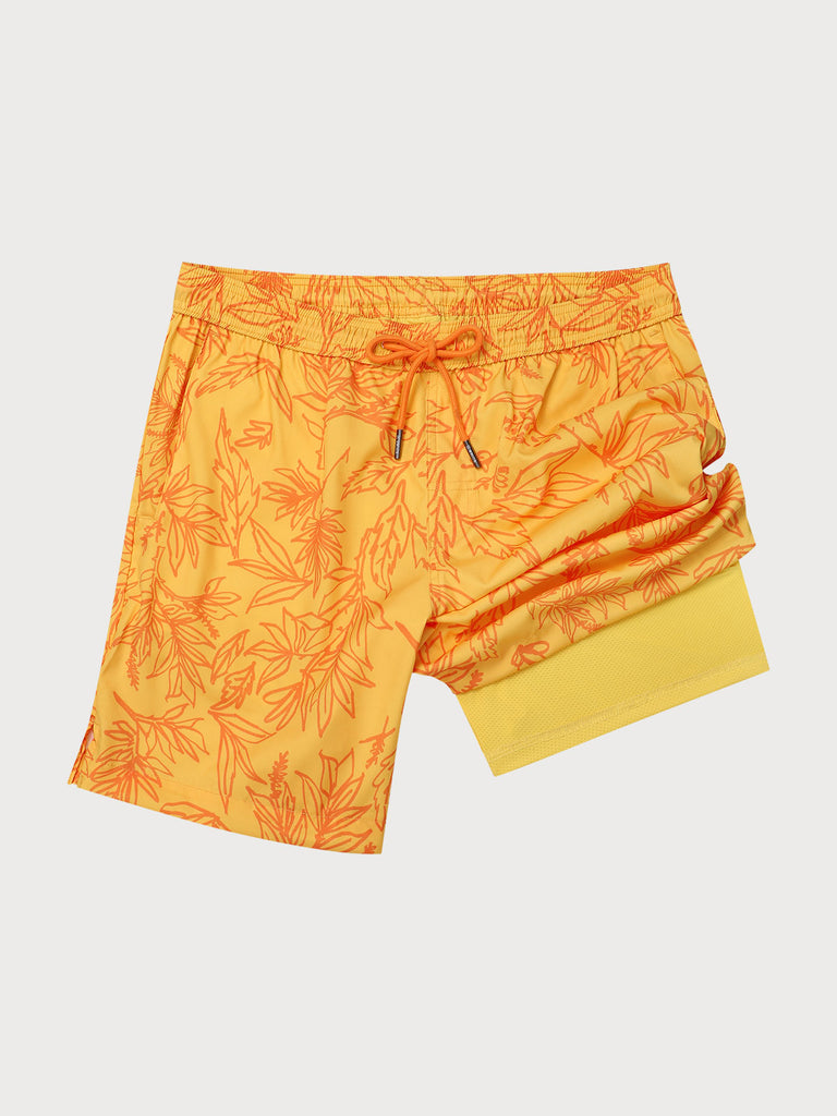 Men'S Woven Polyester-Spandex Swim Shorts Sustainable Men's Beach Shorts - BERLOOK