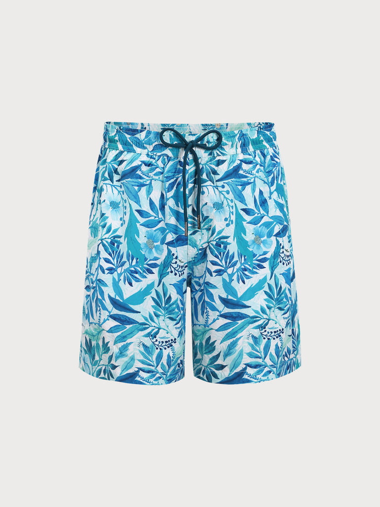 Men'S Woven Polyurethane Blend Swim Shorts Blue Sustainable Men's Shorts - BERLOOK