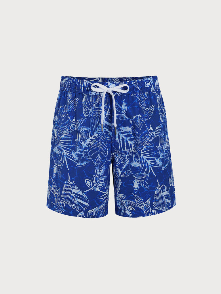 Men'S Woven Polyurethane Blend Swim Shorts Navy Sustainable Men's Shorts - BERLOOK