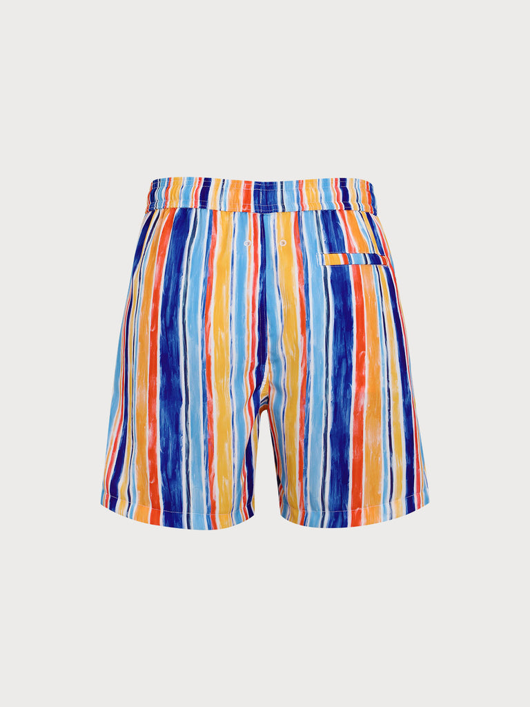 Men's Woven Blend Swim Shorts Sustainable Men's Beach Shorts - BERLOOK