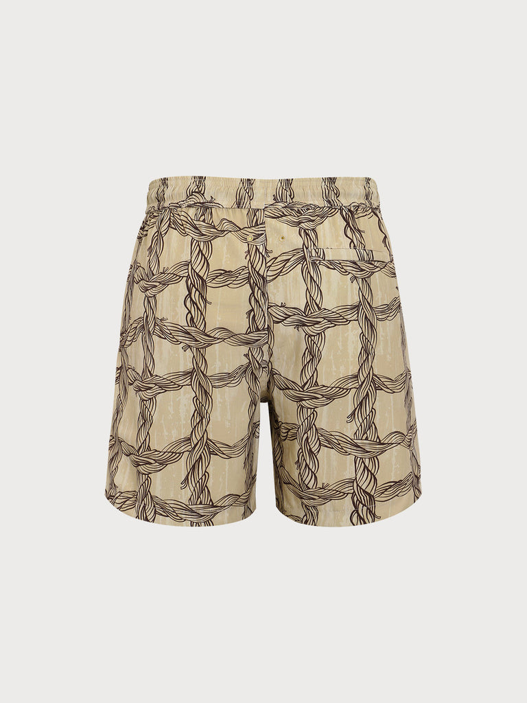 Men's Woven Blend Swim Shorts Sustainable Men's Beach Shorts - BERLOOK