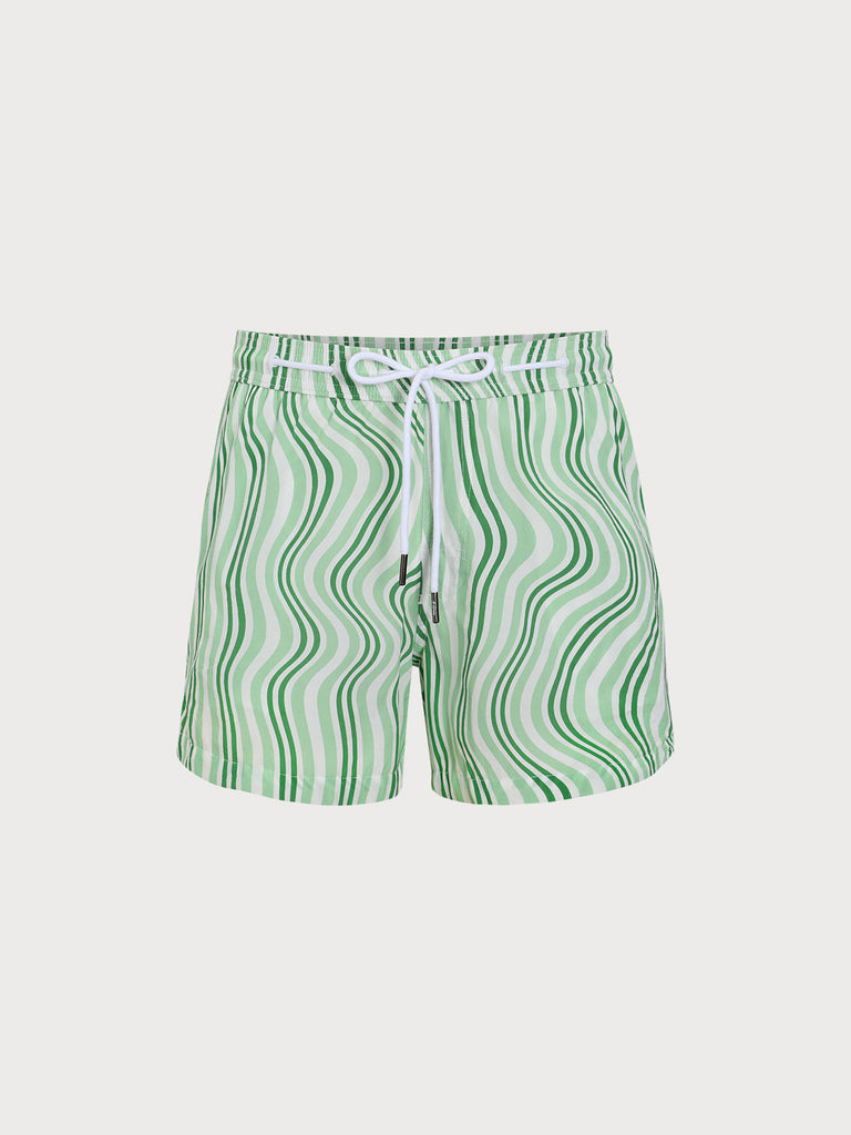 Men's Woven Blend Swim Shorts Sustainable Men's Beach Shorts - BERLOOK