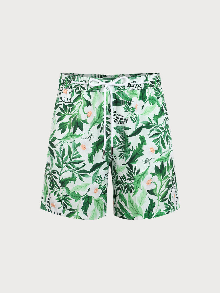 Men's Woven Blend Swim Shorts Sustainable Men's Beach Shorts - BERLOOK