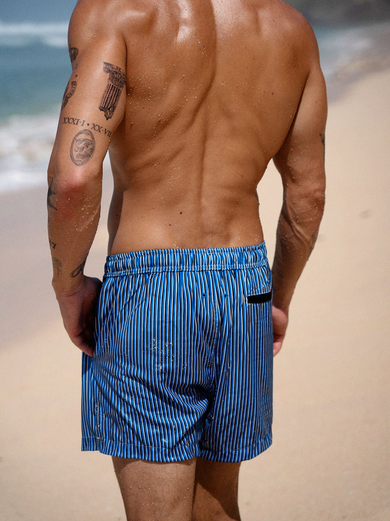 Men's Woven Blend Swim Shorts Sustainable Men's Beach Shorts - BERLOOK