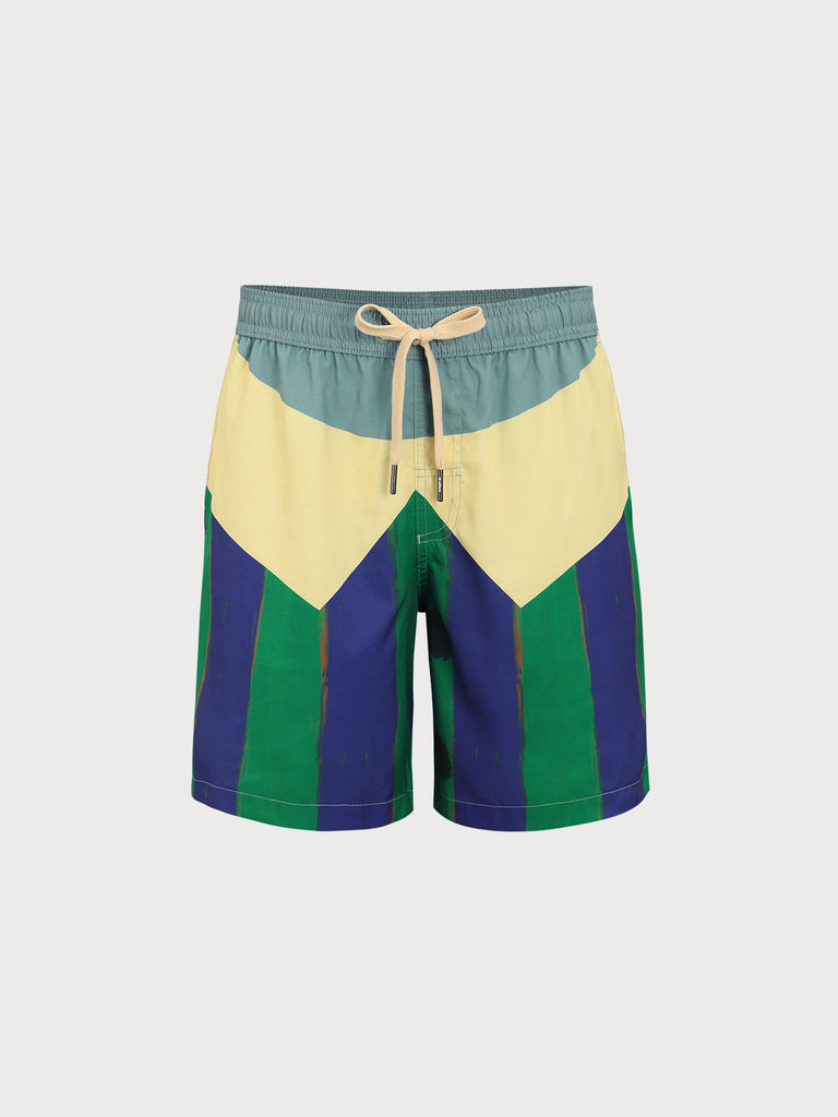 Men's woven blend swim shorts Sustainable Men's Beach Shorts - BERLOOK