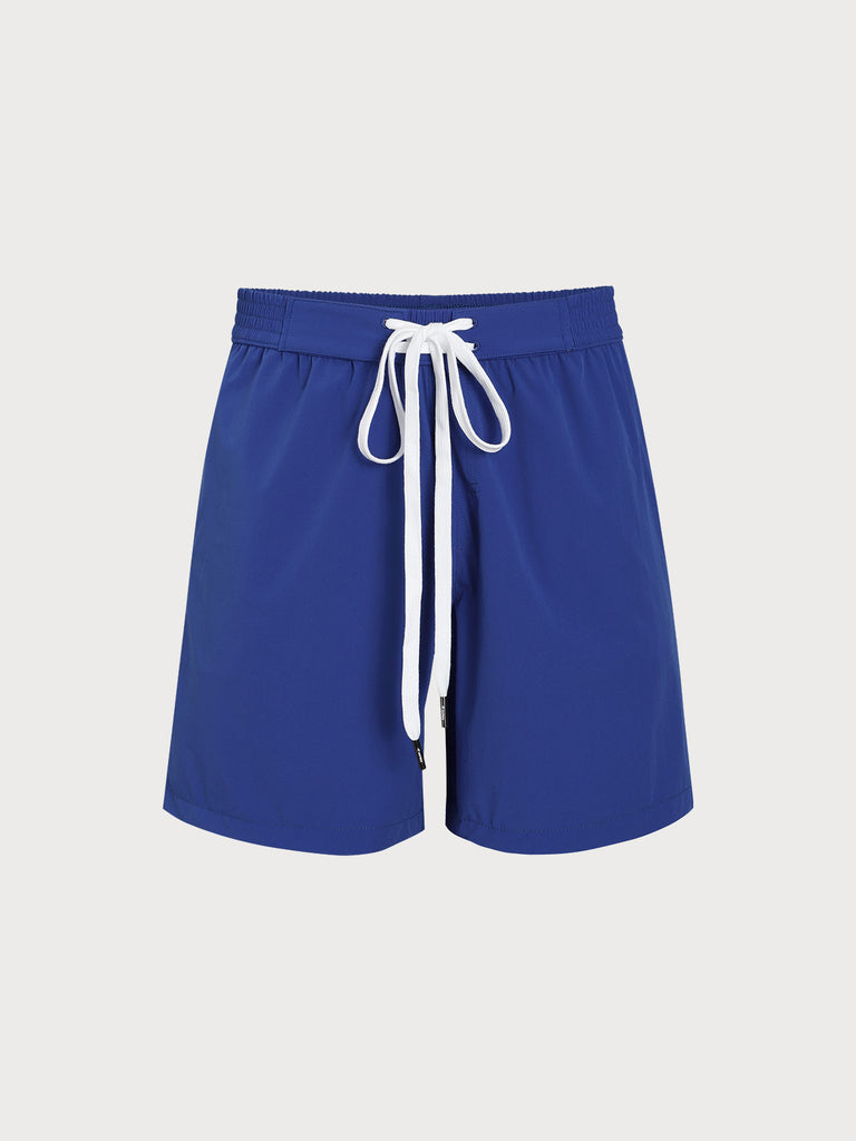 Men's Woven Blend Swim Shorts Sustainable Men's Beach Shorts - BERLOOK