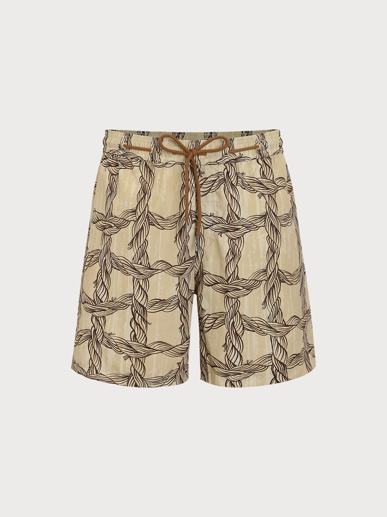 Men's Woven Blend Swim Shorts Sustainable Men's Beach Shorts - BERLOOK