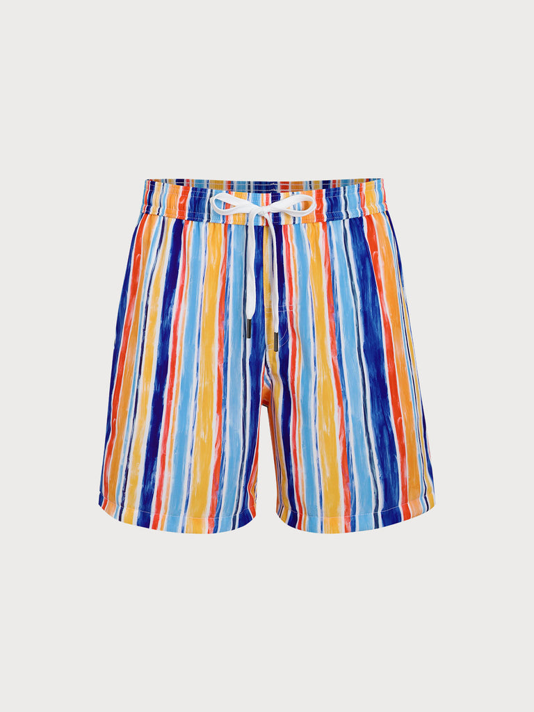 Men's Woven Blend Swim Shorts Sustainable Men's Beach Shorts - BERLOOK