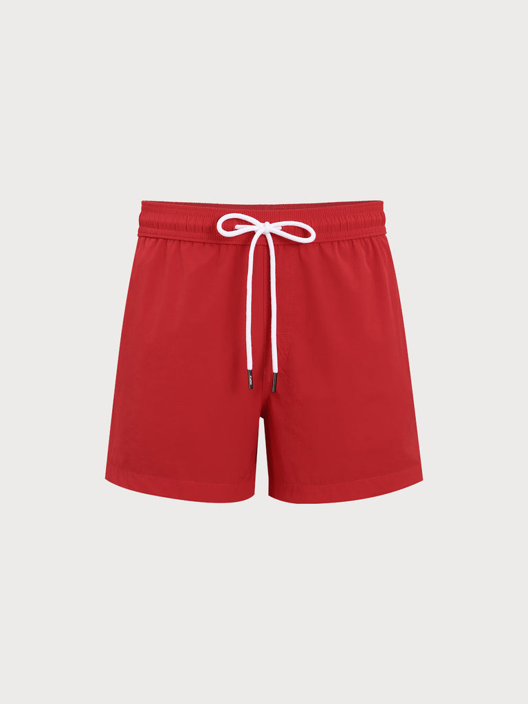 Men's Woven Blend Swim Shorts Sustainable Men's Beach Shorts - BERLOOK