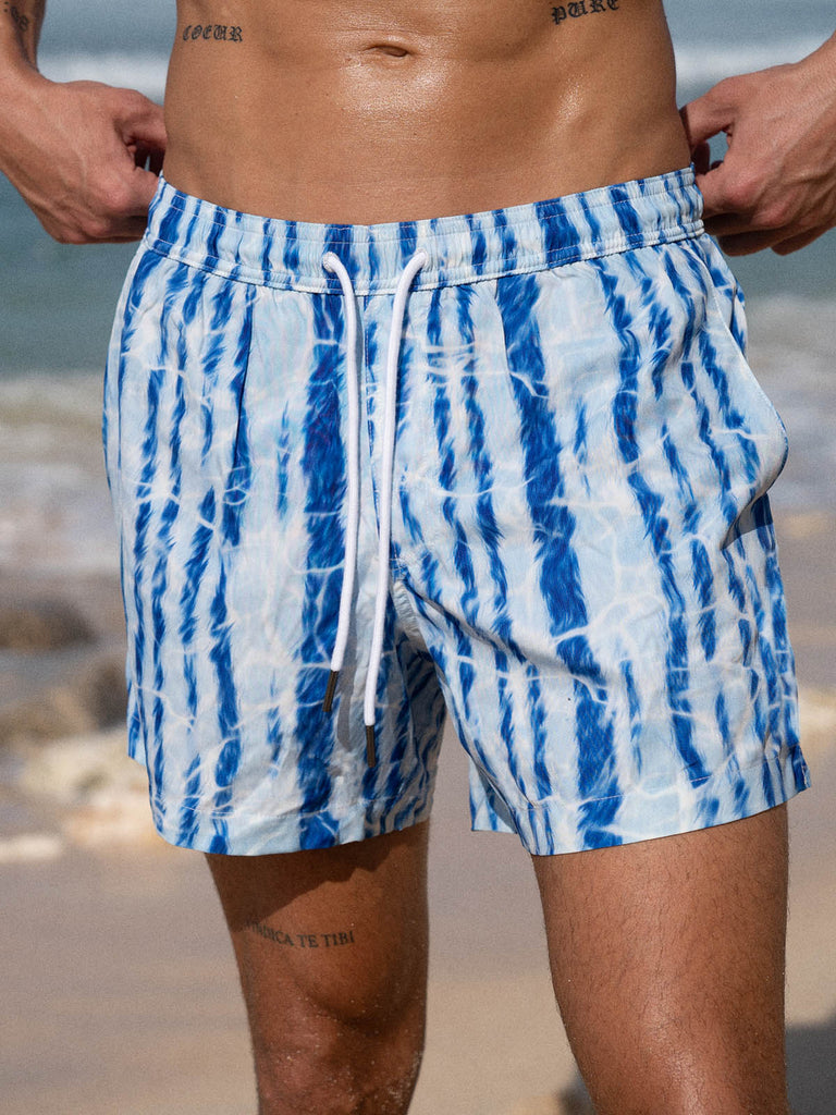 Men's woven blend swim shorts Sustainable Men's Beach Shorts - BERLOOK