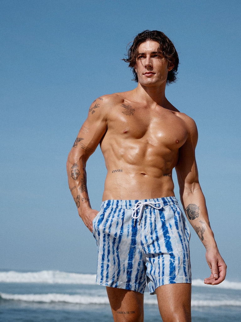 Men's woven blend swim shorts Sustainable Men's Beach Shorts - BERLOOK