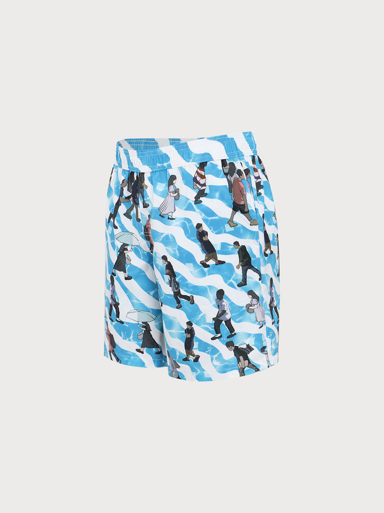 Men's Woven Polyester Swim Shorts Sustainable Men's Beach Shorts - BERLOOK