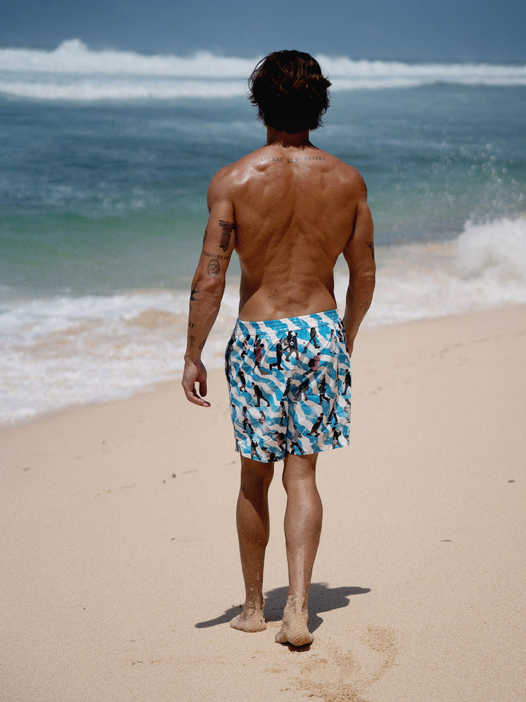 Men's Woven Polyester Swim Shorts Sustainable Men's Beach Shorts - BERLOOK