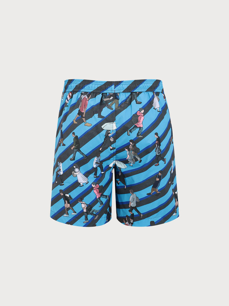 Men's Woven Polyester Swim Shorts Sustainable Men's Beach Shorts - BERLOOK