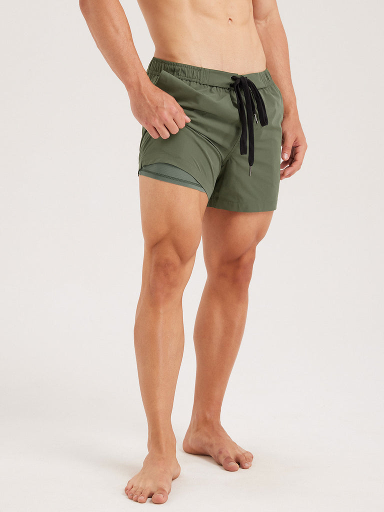 Men's Woven Polyester Swim Shorts Sustainable Men's Beach Shorts - BERLOOK