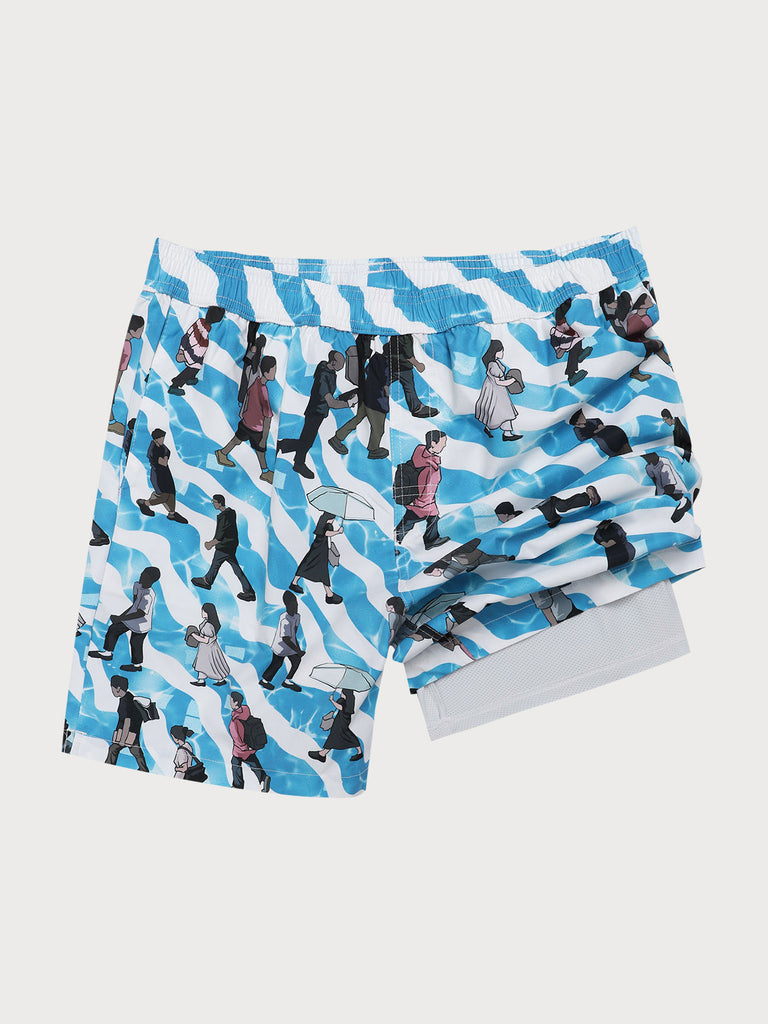 Men's Woven Polyester Swim Shorts Sustainable Men's Beach Shorts - BERLOOK