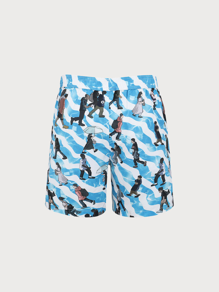 Men's Woven Polyester Swim Shorts Sustainable Men's Beach Shorts - BERLOOK