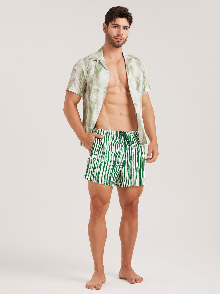 Men's Woven Polyester Swim Shorts Sustainable Men's Beach Shorts - BERLOOK