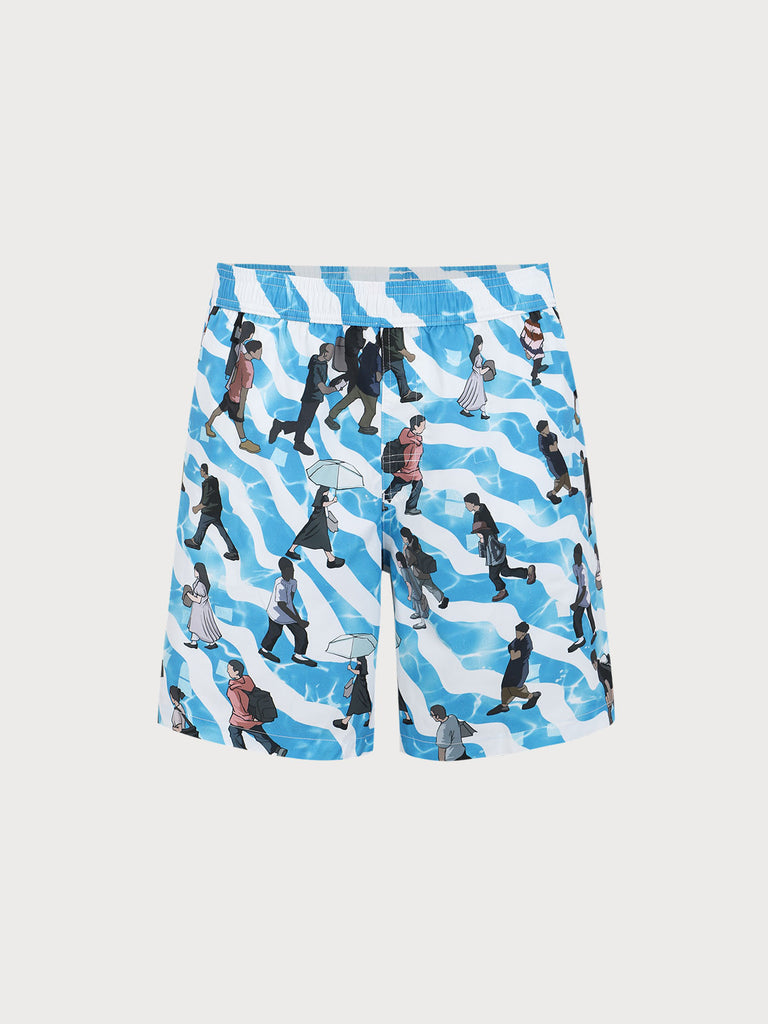 Men's Woven Polyester Swim Shorts Sustainable Men's Beach Shorts - BERLOOK