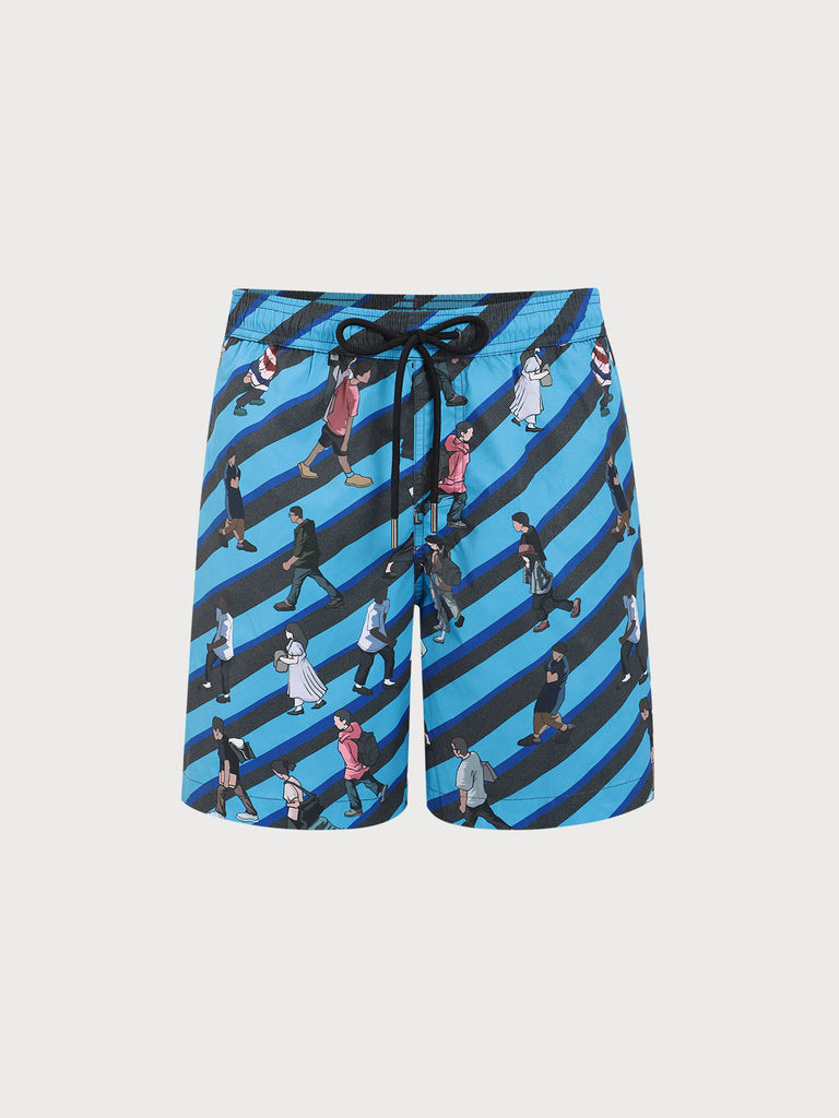 Men's Woven Polyester Swim Shorts Sustainable Men's Beach Shorts - BERLOOK