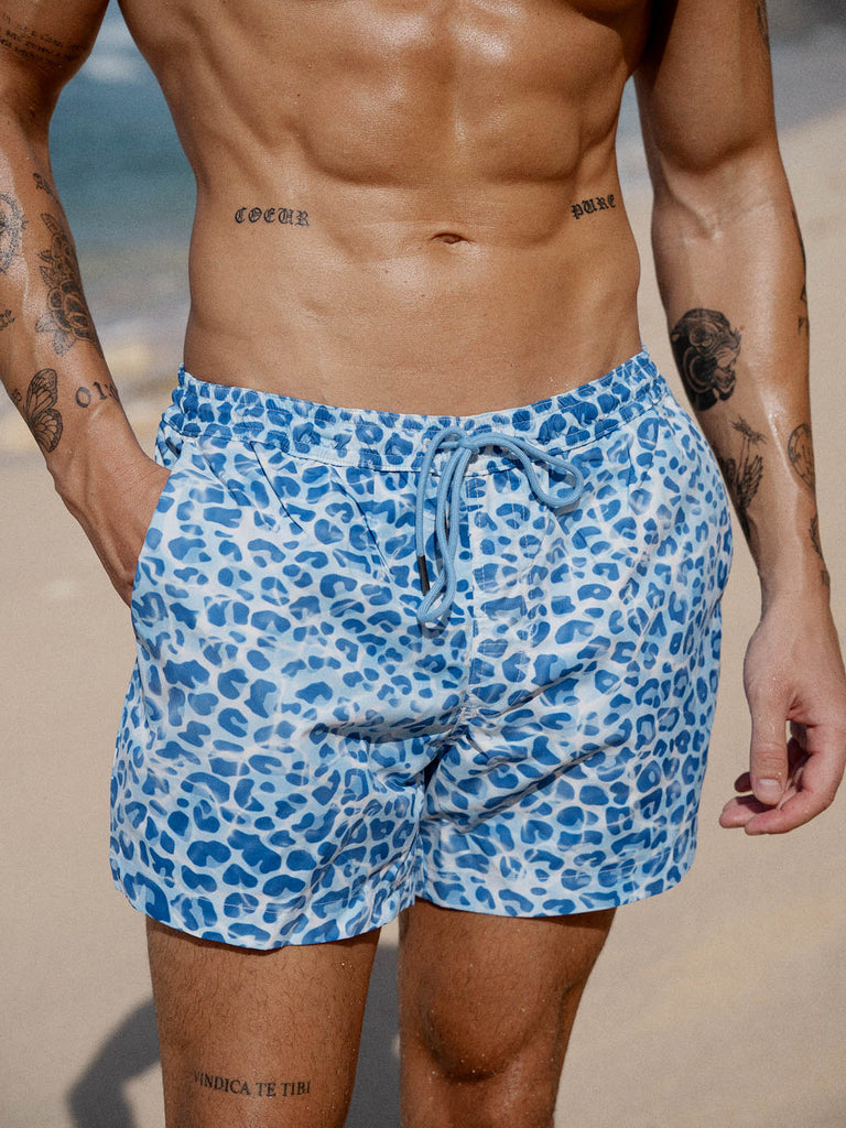 Men's Woven Polyester Swim Shorts Sustainable Men's Beach Shorts - BERLOOK