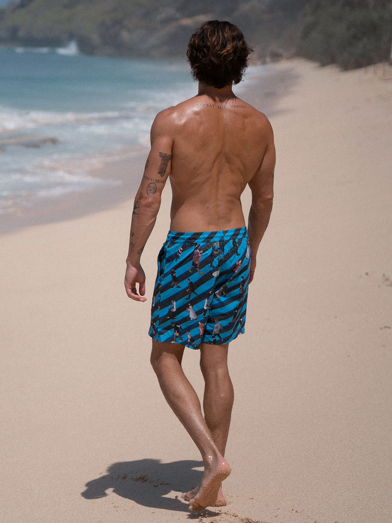 Men's Woven Polyester Swim Shorts Sustainable Men's Beach Shorts - BERLOOK