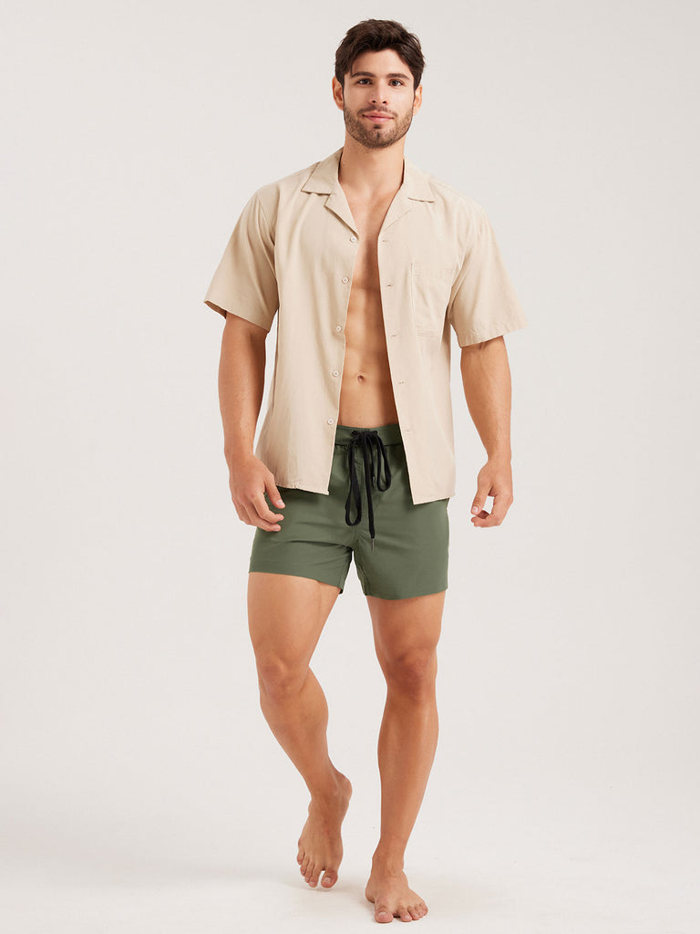 Men's Woven Polyester Swim Shorts Sustainable Men's Beach Shorts - BERLOOK